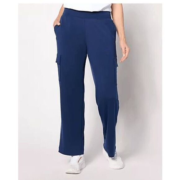 Cuddl Duds Womens 2X Lightweight Comfort Cargo Lounge Pants Navy Blue NWOT) - Picture 1 of 5